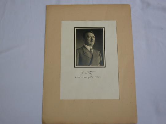 Hoffmann Mounted and Hand Signed Ink Signature below by Adolf  Hitle