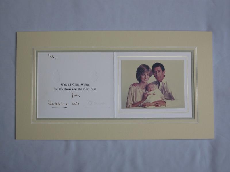 Ink Hand signed Christmas Card Prince Charles & Princess Diana.    A wonderful opportunity to purchase a 100
