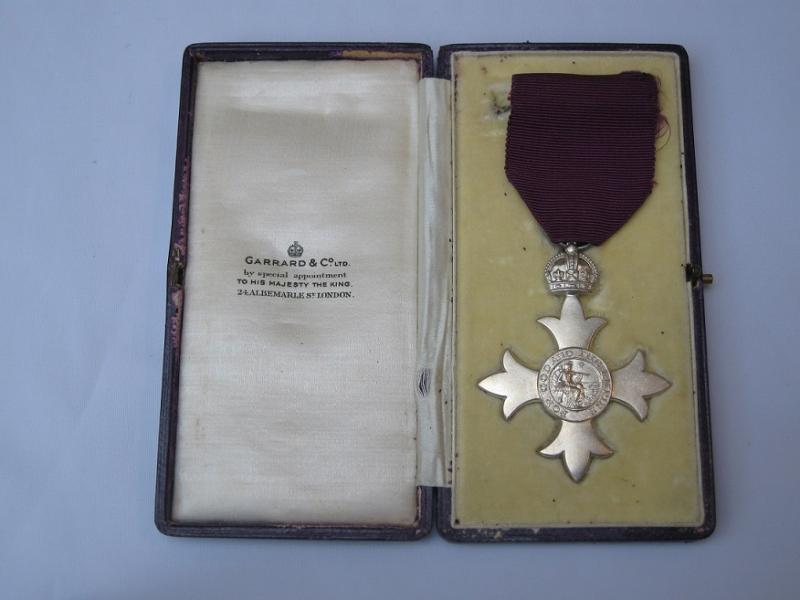 Military MBE Solid Silver Medal & Presentation Case Garrard of London 1932