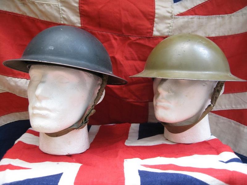 Pair British WWII Matching Husband and Wife Named Brodie Helmets