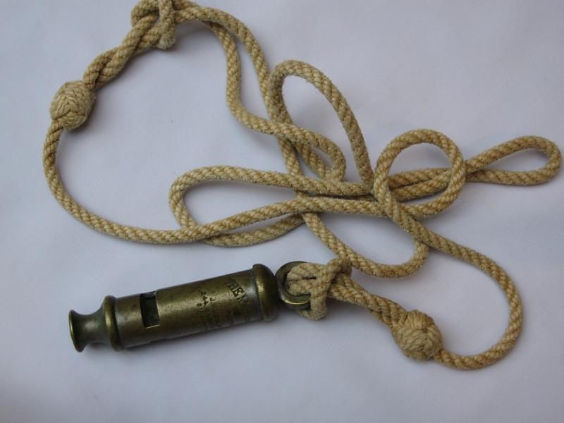 1930s Pre WWII Whistle with original Rope Neck Cord Tie