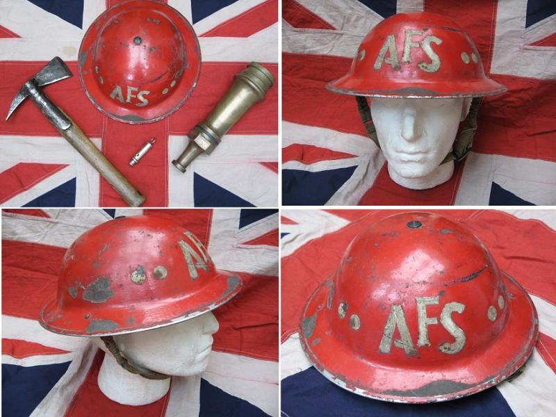 RARE Original WWII British Blitz/Battle of Britain Set, UXB Flag ,Helmet,  Axe, Hose Pipe, & Whistle