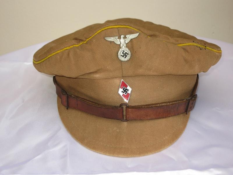 Hitler Youth Peak Cap Very Early Example with Yellow Unit Piping