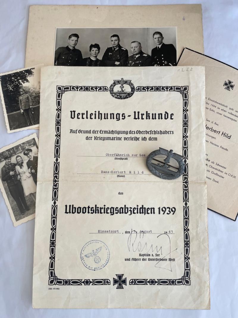 Fantastic Hand Signed Documentation Set by Ace U Boat Commander Hans-Rudolf Rosing 1943.
