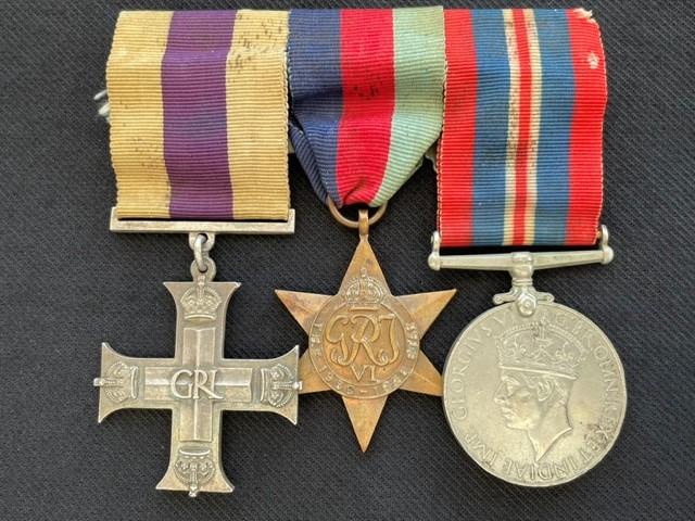 Original British Full Size WWII Military Cross Trio to a POW