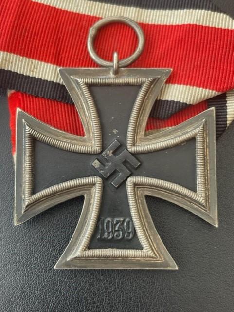WWII GERMAN IRON CROSS 2ND CLASS NUMBERED RING 128 BY S. JABLONSKI GMB