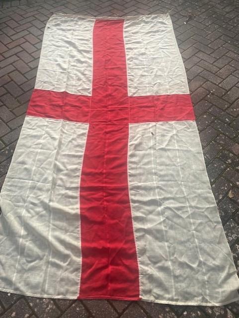 EARLY WWII LARGE, HAND STITCHED ST GEORGE FLAG 9FT X 4FT 6 INCHES