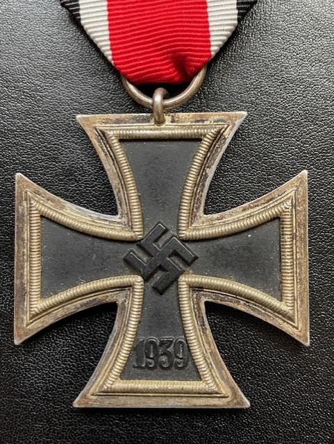 FINE WWII GERMAN IRON CROSS 2nd CLASS WITH RIBBON ATTACHED.