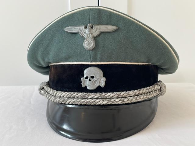 GERMAN WWII WAFFEN SS INFANTRY OFFICERS VISOR CAP