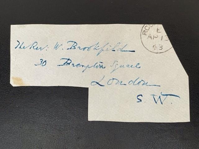 CHARLES DICKENS HAND WRITTEN ADDRESSED PARTIAL ENVELOPE (FRONT)