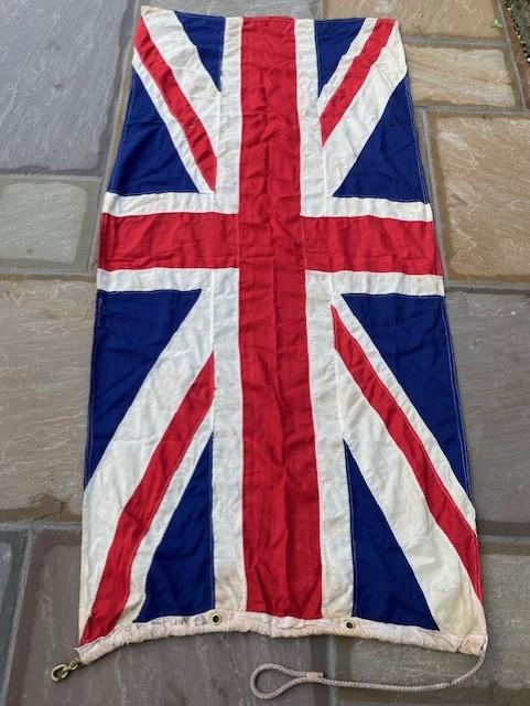 WWII WARTIME MILITARY BRITISH UNION JACK WITH BROAD ARROW MARKING.