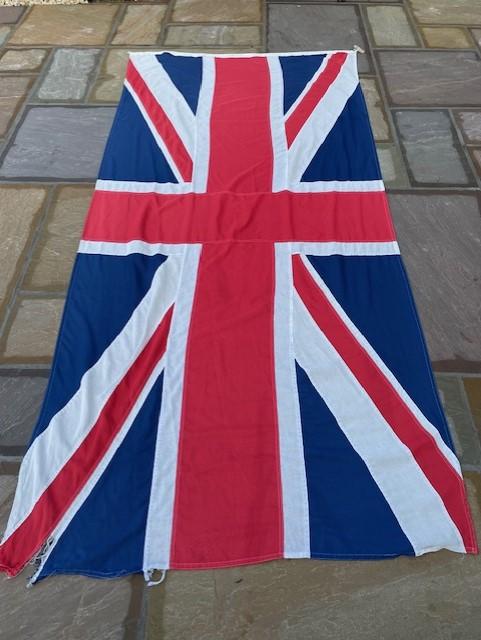 TOTALLY ORIGINAL LARGE BRITISH, WWII ERA STITCHED PANEL UNION JACK FLAG.
