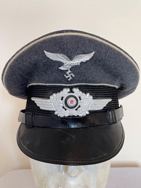 RARE WWII LUFTWAFFE NCOs PEAK CAP FOR HERMANN GORING REGIMENT.