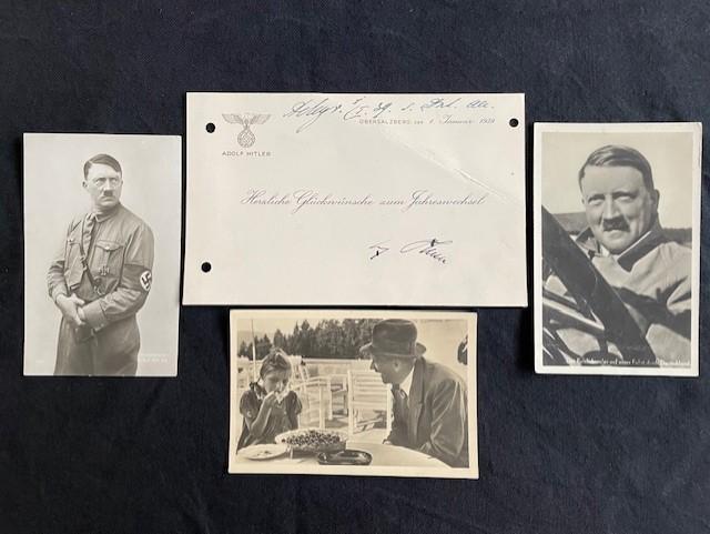 ADOLF HITLER HAND SIGNED CHRISTMAS GREETING CARD DATED 1939