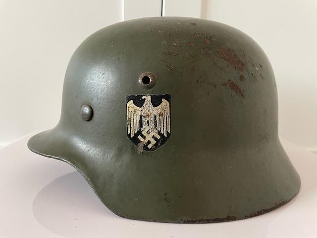WWII GERMAN M35 DOUBLE DECAL COMBAT STEEL HELMET