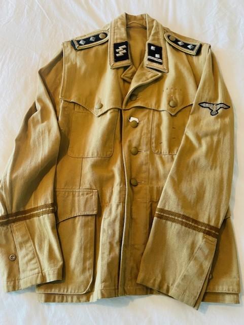 GERMAN WWII SS HAUPTSCHARFUHRER TROPICAL TUNIC