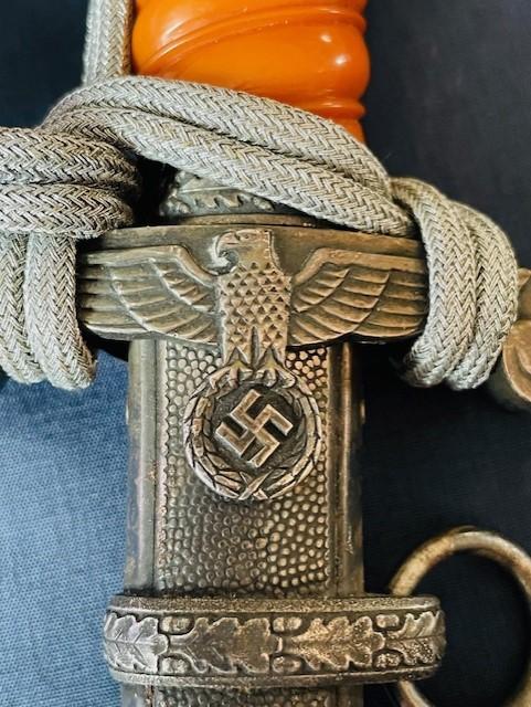RARE GERMAN WWII ARMY OFFICERS DAGGER WITH SILVER WIRE KNOT BY PUMA SOLINGEN ADDITIONAL PHOTOS