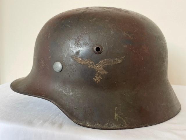 M35 GERMAN WWII DOUBLE DECAL CAMOUFLAGE LUFTWAFFE HELMET