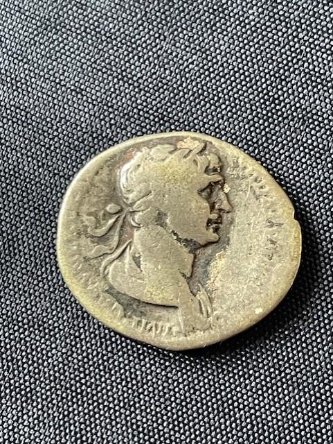 Authentic original Silver Roman Denarius Trajan coin dated from around 98-117