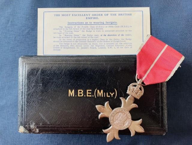 WWII ORIGINAL MILY MBE MEDAL AND CASE WITH CARD