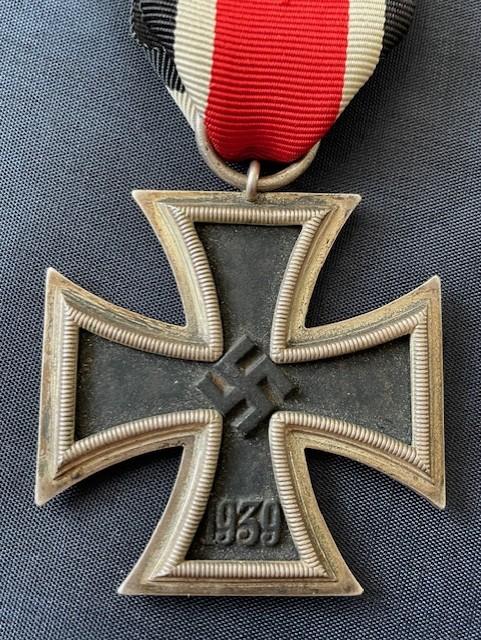 WWII GERMAN IRON CROSS 2ND CLASS NUMBERED RING 65 FOR KLEIN & QUENZER S.A. IDAR/OBERSTEIN