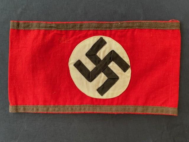 GERMAN WWIII LARGE ALLGEMEINE SS EARLY EXAMPLE COTTON ARMBAND PRE 1933