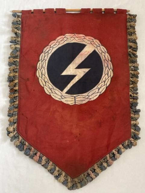 EXTREMELY RARE BRITISH UNION OF FASCIST POLITICAL RALLY BANNER/STANDARTE.