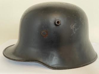 RARE EARLY BLACK ALLGEMEINE SS 1934 HELMET WITH EARLY RZM SS MARKINGS TOO THE INSIDE.