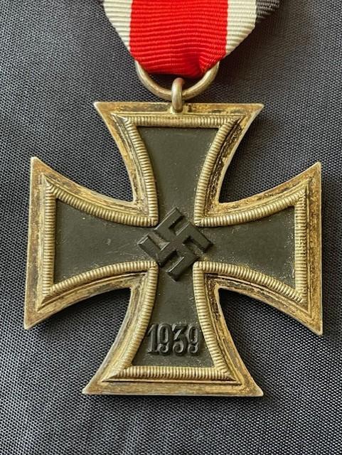 FINE WWII GERMAN IRON CROSS 2nd CLASS WITH RIBBON ATTACHED.