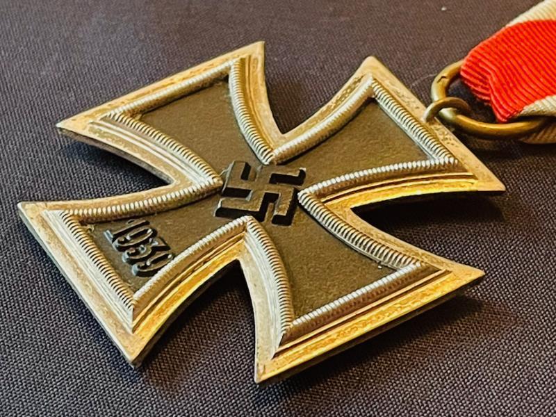 WWII GERMAN IRON CROSS 2ND CLASS NUMBERED RING 93 FOR RICHARD SIMM & SOHNE SCARCE MAKER