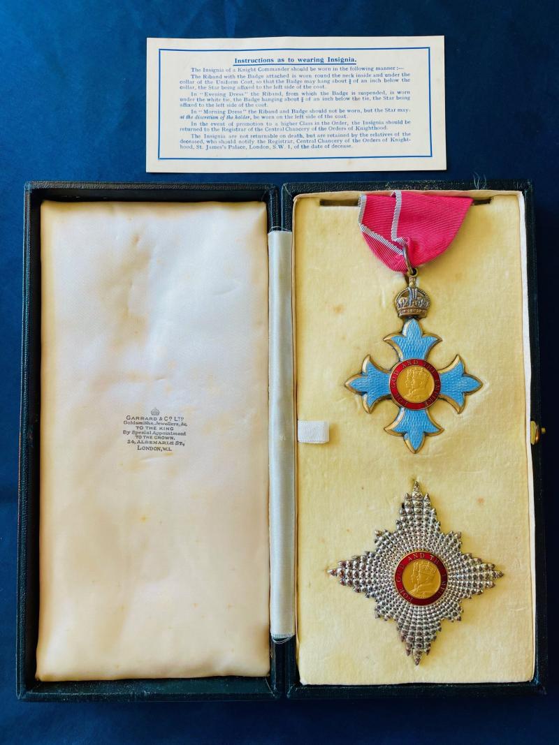 RARE WWII BRITISH CASED KBE KNIGHTHOOD OF THE ORDER OF THE BRITISH EMPIRE.