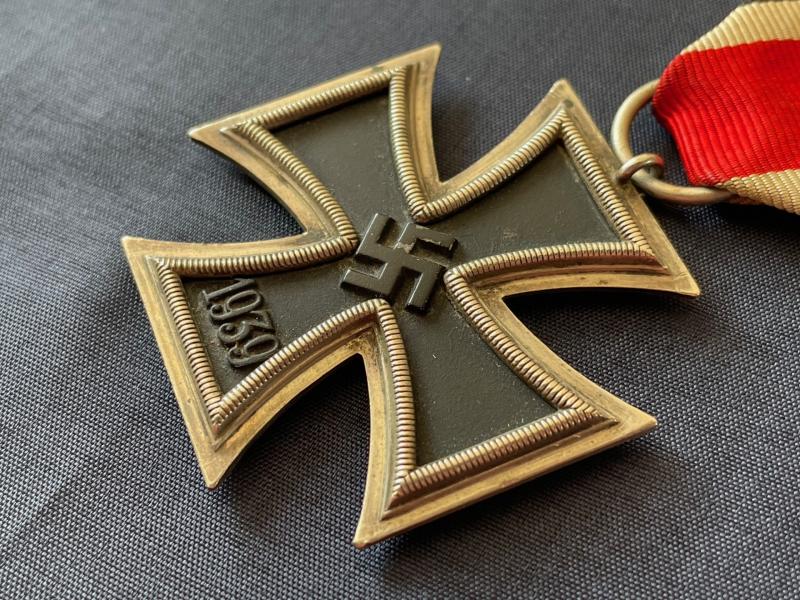 WWII GERMAN IRON CROSS 2ND CLASS NUMBERED RING 65 FOR KLEIN & QUENZER S.A. IDAR/OBERSTEIN