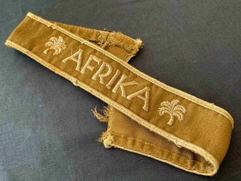 GERMAN WWII AFRIKA CUFF TITLE, HONEST COMBAT EXAMPLE.
