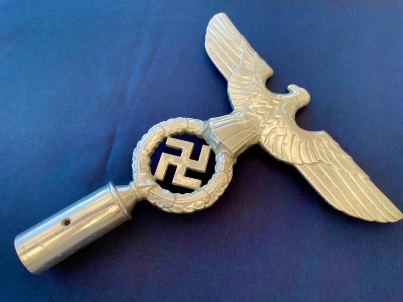 FANTASTIC ORIGINAL 1930s WWII GERMAN NSDAP POLITICAL LEADERS FLAG POLE EAGLE FINIAL ADDITIONAL PHOTOS