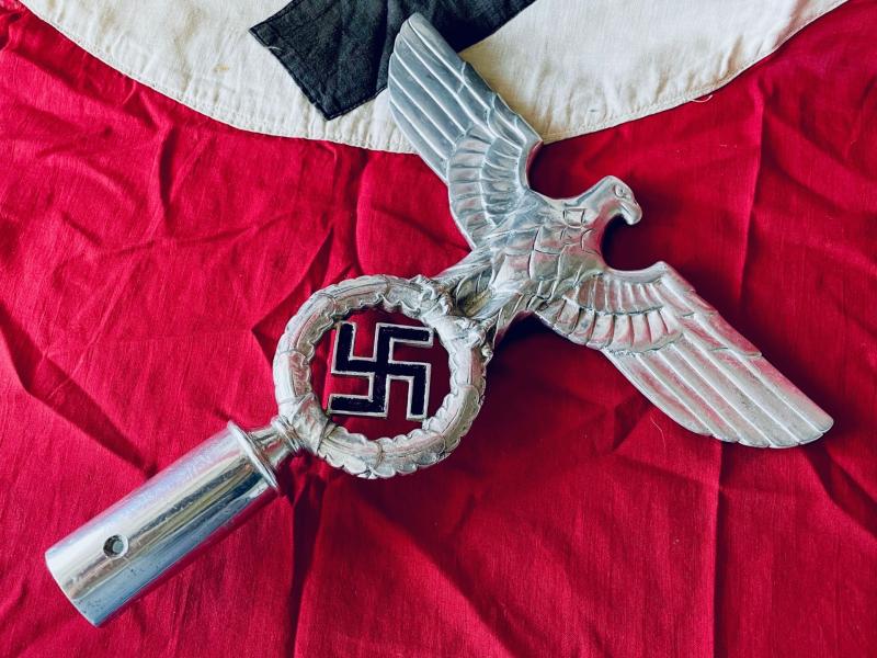 FANTASTIC ORIGINAL 1930s WWII GERMAN NSDAP POLITICAL LEADERS FLAG POLE EAGLE FINIAL