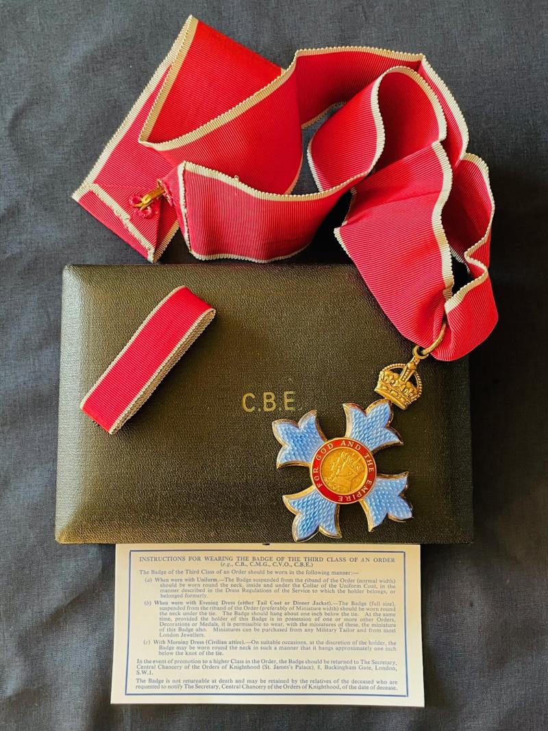 FANTASTIC TYPE II, FULL SIZE CBE MEDAL AND KNECK TIES WITH FITTED CASE,