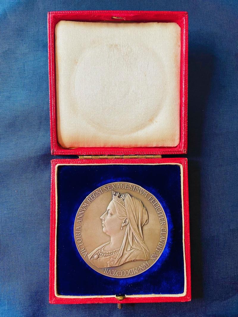 Original Large Cased 1837-97 Queen Victoria Dimond Jubilee Sterling Silver Medal.