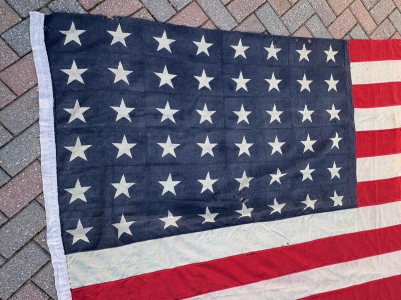 AUTHENTIC ORIGINAL SCARCE WWII 48 STAR AMERICAN WARTIME FLAG.