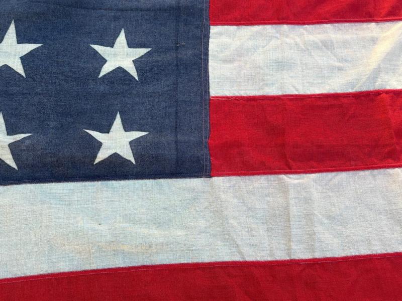 AUTHENTIC ORIGINAL SCARCE WWII 48 STAR AMERICAN WARTIME FLAG.