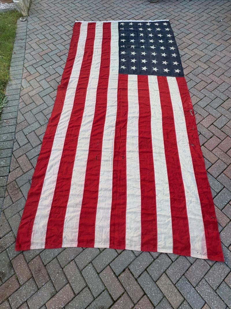 AUTHENTIC ORIGINAL SCARCE WWII 48 STAR AMERICAN WARTIME FLAG.