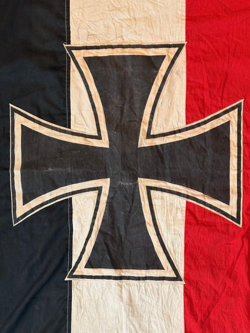 Fabulous Original WWI German Navy Stitched Flag Dated 1916, Hamburg.