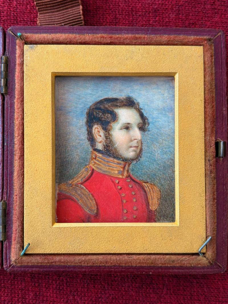 SIGNED QUEEN VICTORIA DOC 1854 WAR SET WITH MINIATURE PORTRAIT.