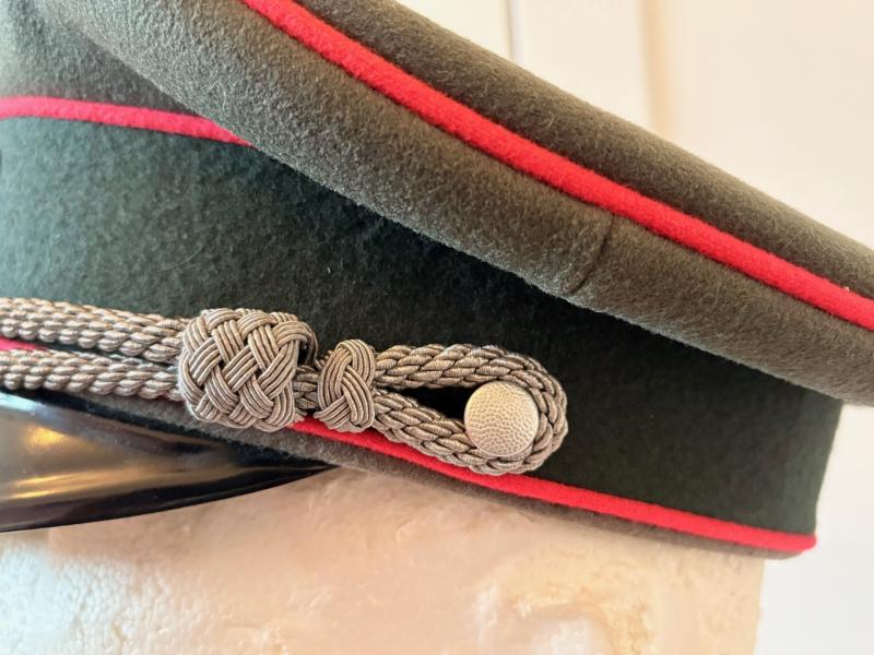 Stunning WWII Third Reich Panzer officer's Visor Cap by prestigious Tailor Maker Wilhelm Holters Berlin Germany. ADDITIONAL PHOTOS