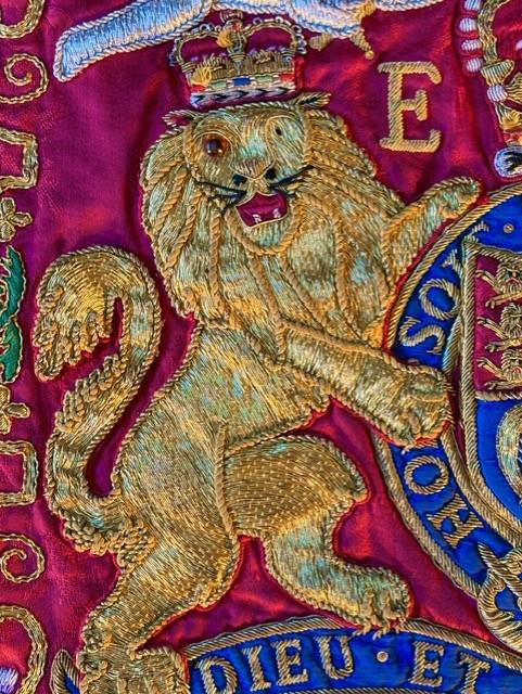 Authentic Elizabeth II Household Cavalry State Trumpeter's Ceremonial Trumpet Banner.