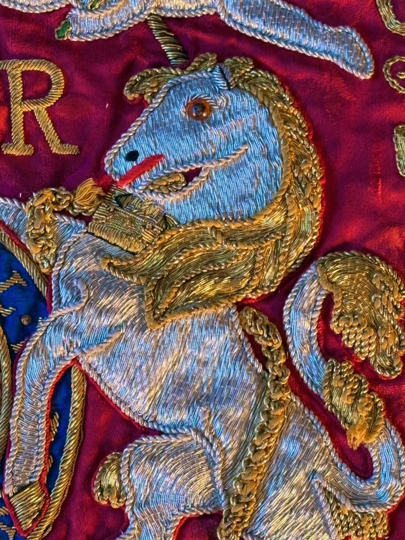 Authentic Elizabeth II Household Cavalry State Trumpeter's Ceremonial Trumpet Banner.