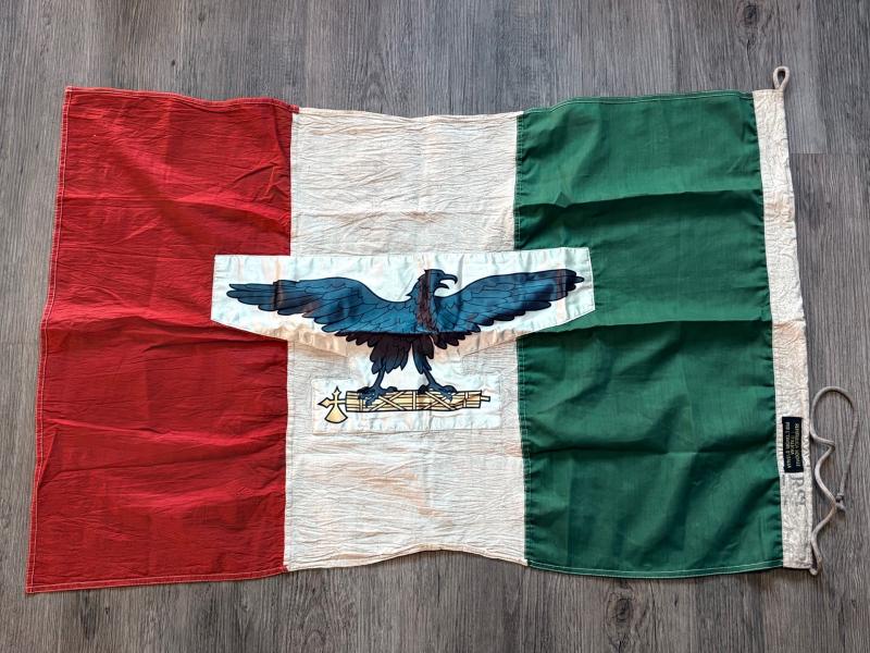 Italian Fascist Social Republic (RSI) Stitched Flag, Nazi puppet state 1943-1945.Milano DATED 1944.