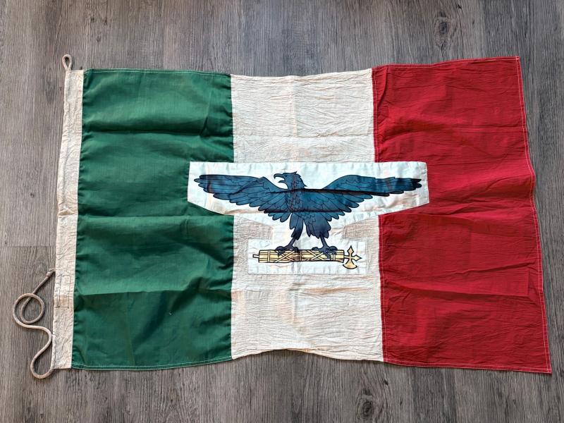 Italian Fascist Social Republic (RSI) Stitched Flag, Nazi puppet state 1943-1945.Milano DATED 1944.