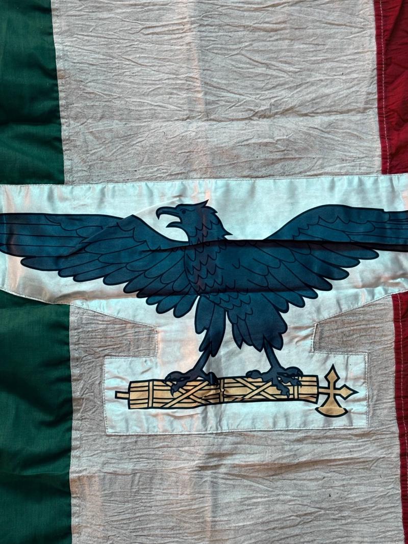 Italian Fascist Social Republic (RSI) Stitched Flag, Nazi puppet state 1943-1945.Milano DATED 1944.