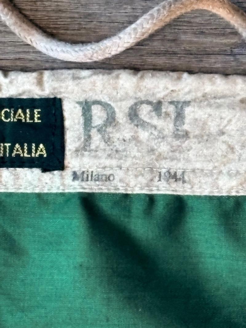 Italian Fascist Social Republic (RSI) Stitched Flag, Nazi puppet state 1943-1945.Milano DATED 1944.