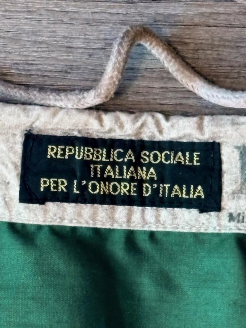 Italian Fascist Social Republic (RSI) Stitched Flag, Nazi puppet state 1943-1945.Milano DATED 1944.